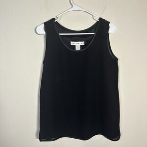 Vintage Scala Black Tank Top‎ Sleeveless Shell Lined Blouse Made In USA